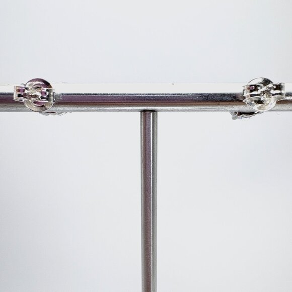 VTG Sterling Silver 925 Cubic Zirconia Stud Earrings Butterfly Closure One Size - Picture 6 of 10